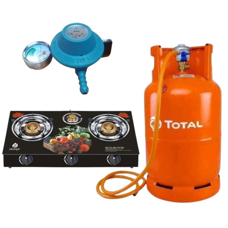 TOTAL Gas 13kg Complete with Nunix 3 Burner TableTop Cooker - kegasdealers